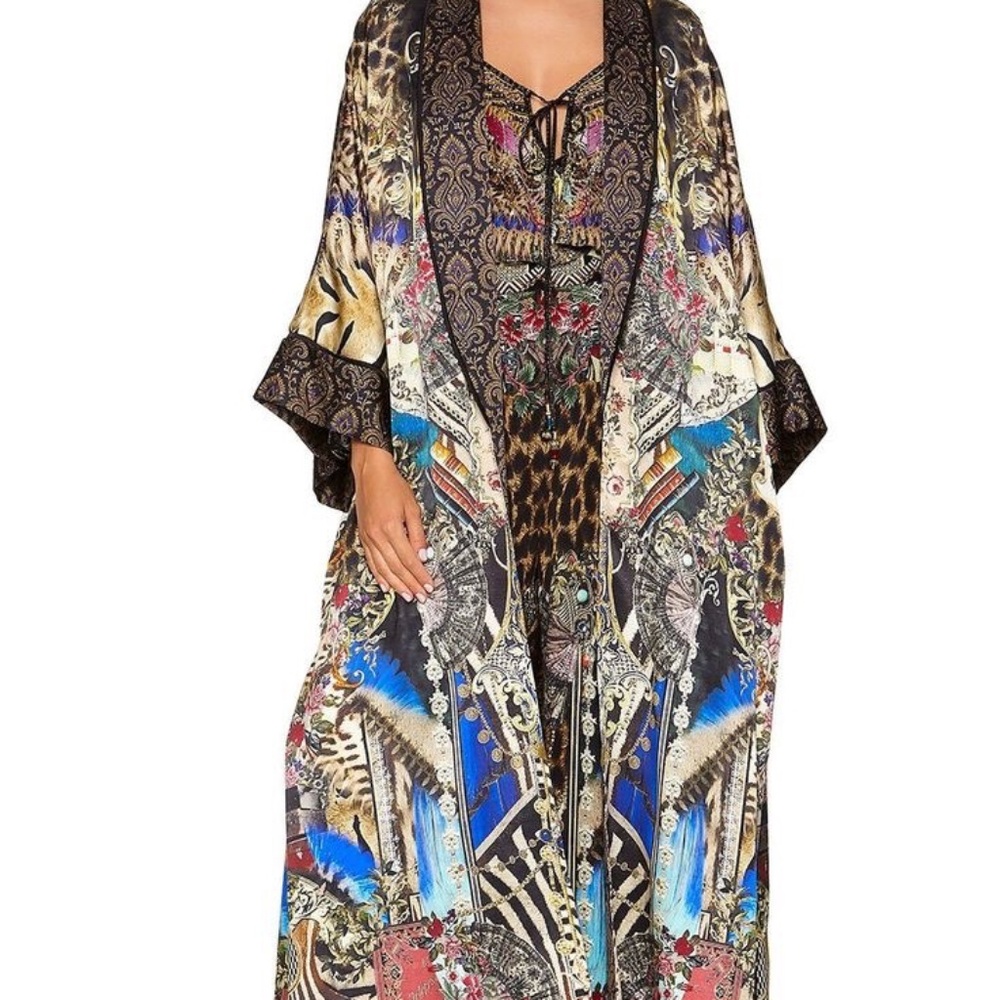 Camilla Mixed Animal & Paisley Maxi Wrap Dress 100 % Silk...NWT